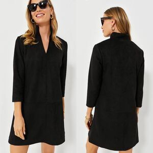 Tuckernuck Black Suede Stretch Clifton Dress XS $198